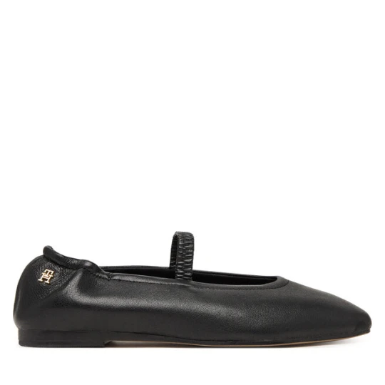 Zdjęcie produktu Baleriny Tommy Hilfiger Soft Leather Ellastic Ballerina FW0FW09245 Czarny