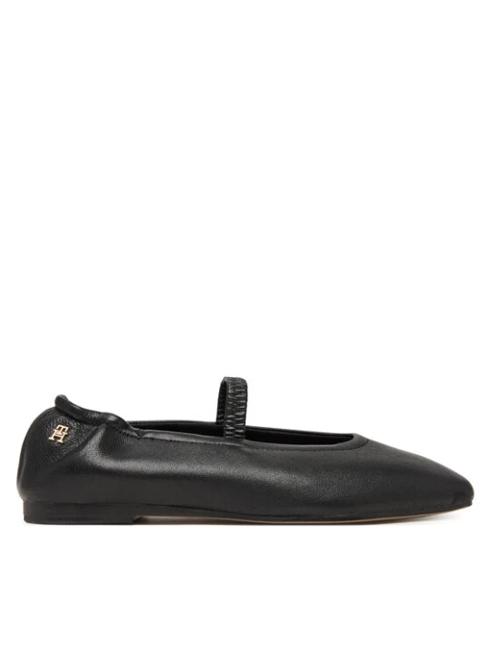 Zdjęcie produktu Baleriny Tommy Hilfiger Soft Leather Ellastic Ballerina FW0FW09245 Czarny