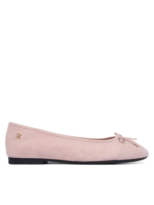 Zdjęcie produktu Baleriny Tommy Hilfiger Th Monogram Suede Ballerinas FW0FW09357 Różowy
