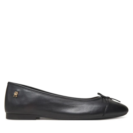 Zdjęcie produktu Baleriny Tommy Hilfiger Toe Cap Leather Ballerina FW0FW08759 Czarny