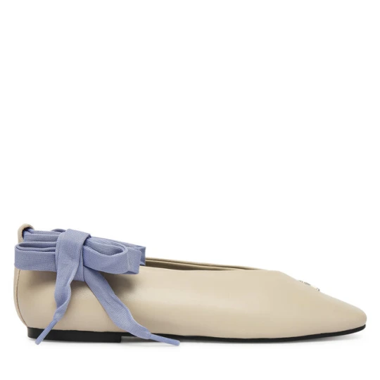 Zdjęcie produktu Baleriny Tommy Jeans Tjw Ballerina With Laces EN0EN02939 Écru Kremowy