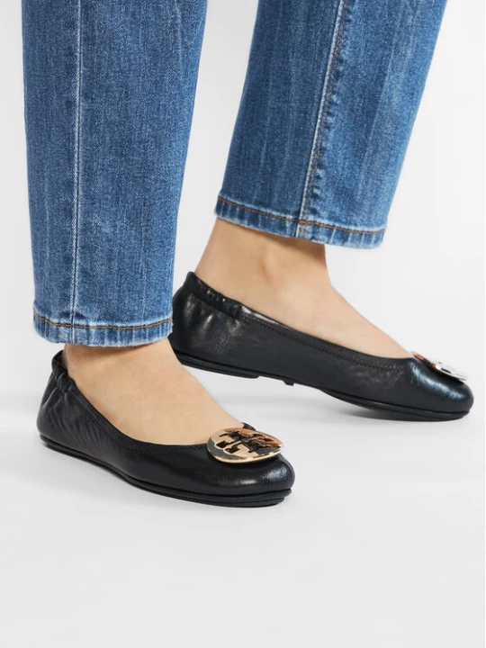 Zdjęcie produktu Baleriny Tory Burch Minnie Travel Ballet With Metal Logo 50393 Czarny
