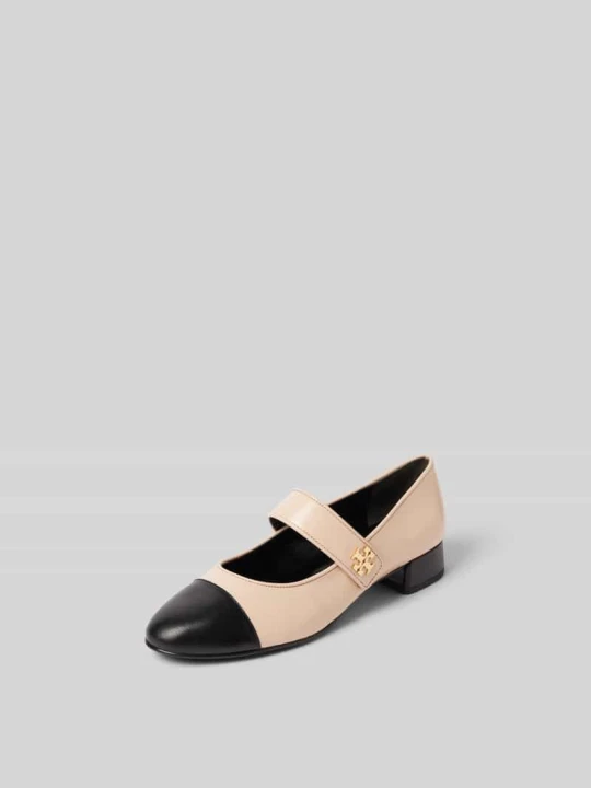 Zdjęcie produktu Baleriny z detalem z logo Tory Burch Beżowy