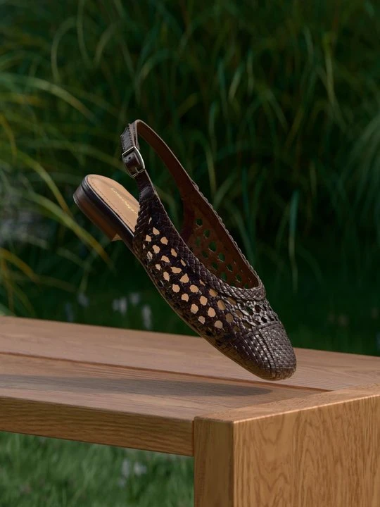 Zdjęcie produktu Baleriny z odkrytą piętą Copenhagen Shoes ciemnobrązowy