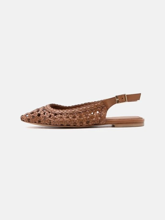 Zdjęcie produktu Baleriny z odkrytą piętą Copenhagen Shoes koniakowy