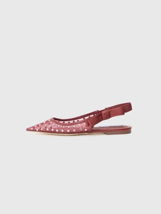 Zdjęcie produktu Baleriny z odkrytą piętą Steve Madden ciemnoczerwony