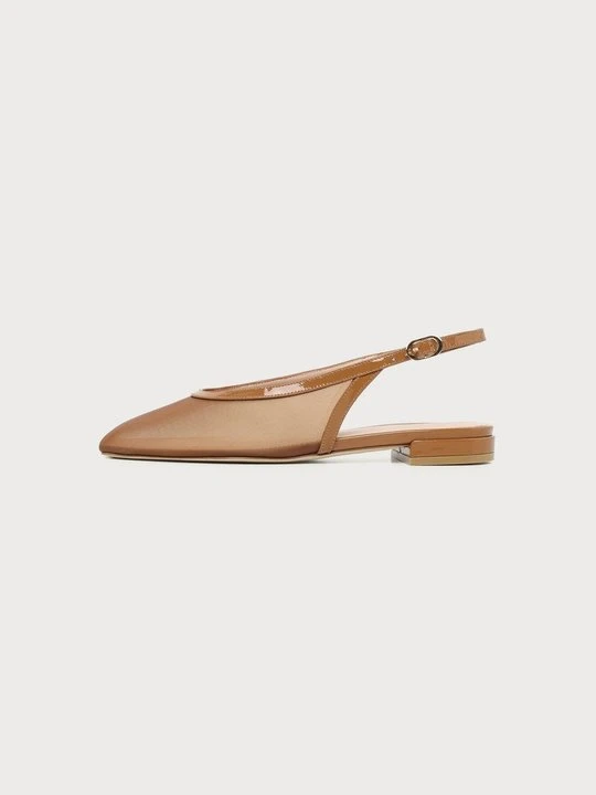 Zdjęcie produktu Baleriny z odkrytą piętą Stuart Weitzman tan