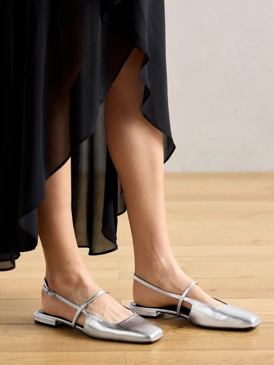 Zdjęcie produktu Baleriny z odkrytą piętą Zign STUDIO By Zalando srebrny