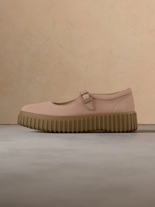 Zdjęcie produktu Baleriny z zapięciem Clarks jasnoróżowy melanż