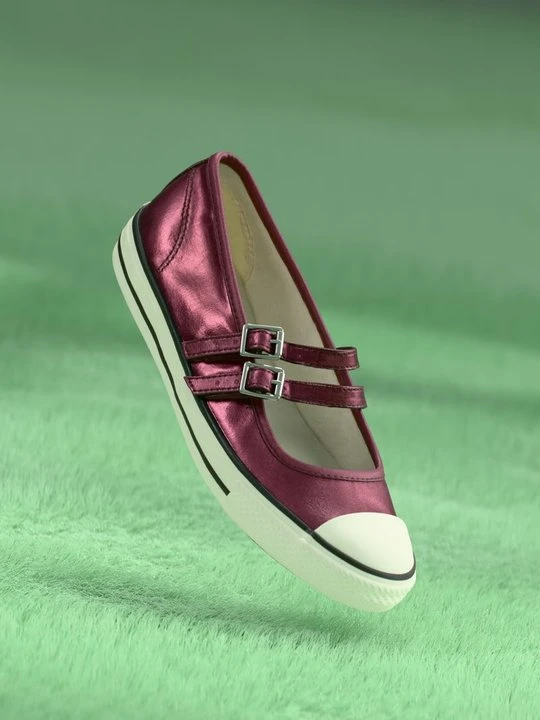 Zdjęcie produktu Baleriny z zapięciem Converse bordowy