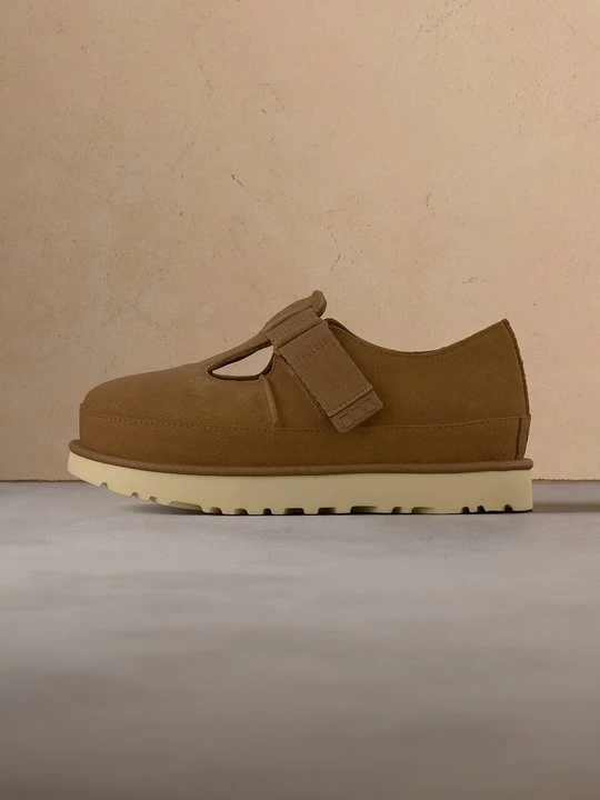 Zdjęcie produktu Baleriny z zapięciem UGG koniakowy