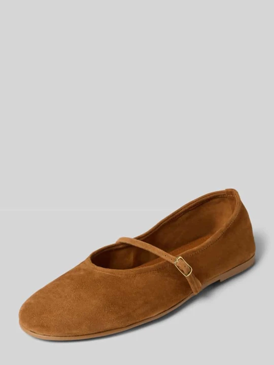 Zdjęcie produktu Baleriny ze skóry z paskiem model 'Besette' Steve Madden Ciemnobrązowy