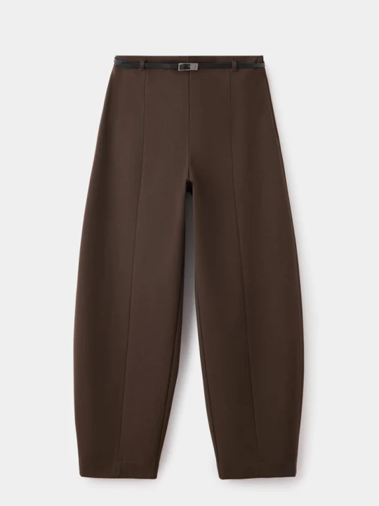 Zdjęcie produktu Balloon trousers with a buckled belt brązowy - Kobieta - MANGO