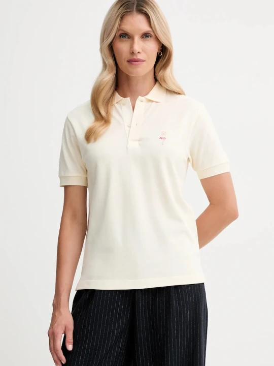 Zdjęcie produktu Bally polo bawełniane beżowy