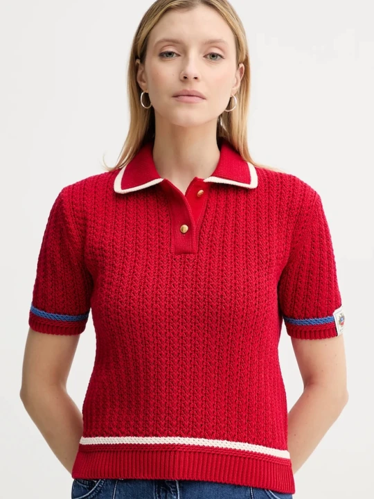 Zdjęcie produktu Bally sweter bawełniany czerwony