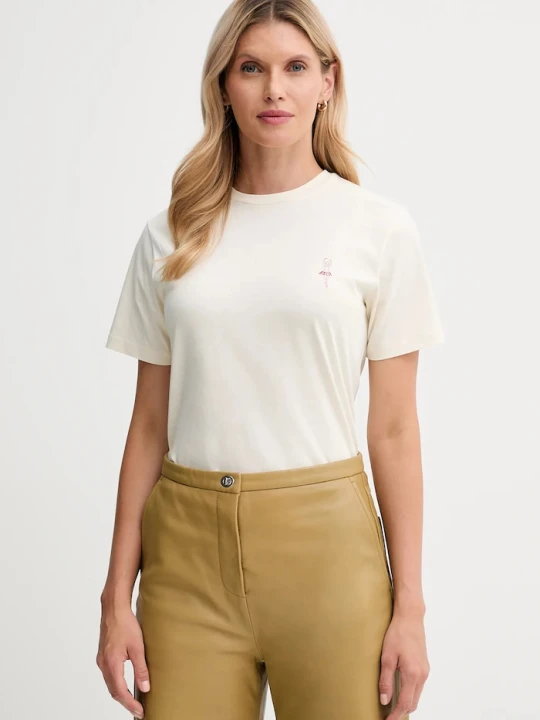 Zdjęcie produktu Bally t-shirt bawełniany beżowy