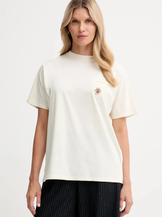 Zdjęcie produktu Bally t-shirt bawełniany beżowy