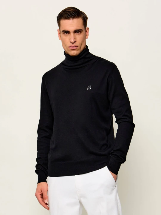 Zdjęcie produktu Balmain Jedwabny golf | Regular Fit czarny