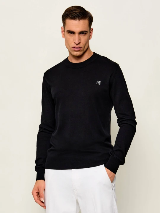 Zdjęcie produktu Balmain Jedwabny sweter | Regular Fit czarny