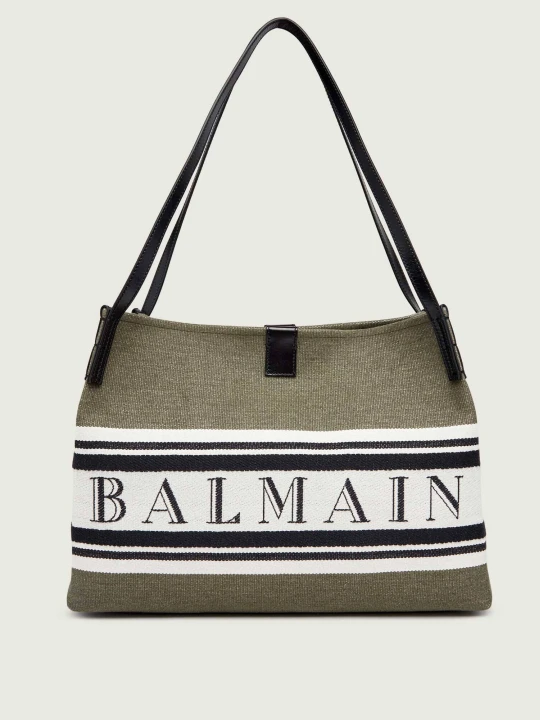 Zdjęcie produktu Balmain Shopperka Release | z dodatkiem skóry zielony