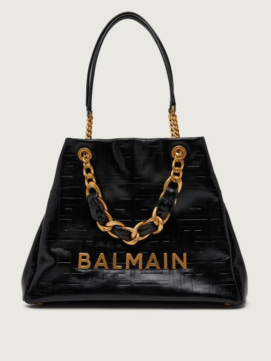 Zdjęcie produktu Balmain Skórzana shopperka Endora L czarny