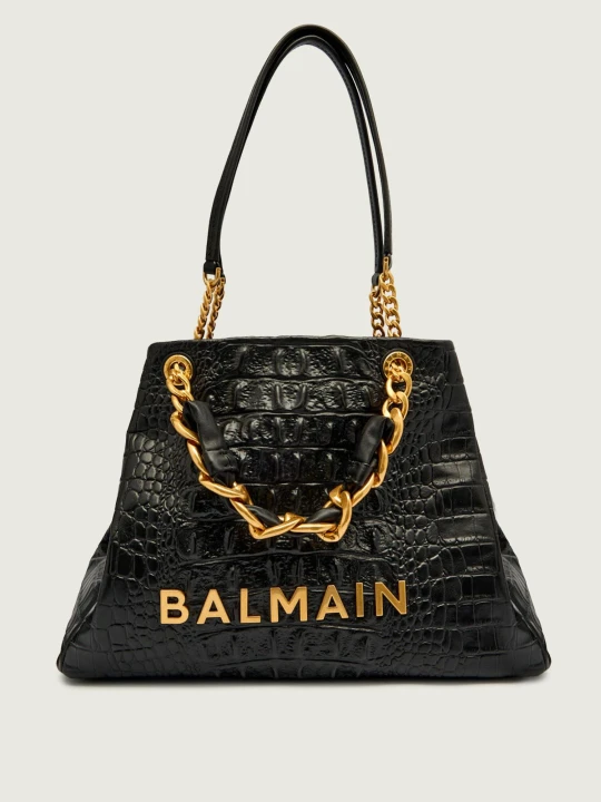 Zdjęcie produktu Balmain Skórzana torebka na ramię 1945 SOFT SMALL czarny