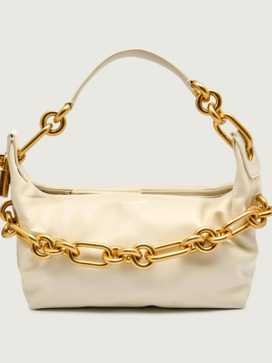 Zdjęcie produktu Balmain Skórzana torebka na ramię SYNC MEDIUM beżowy