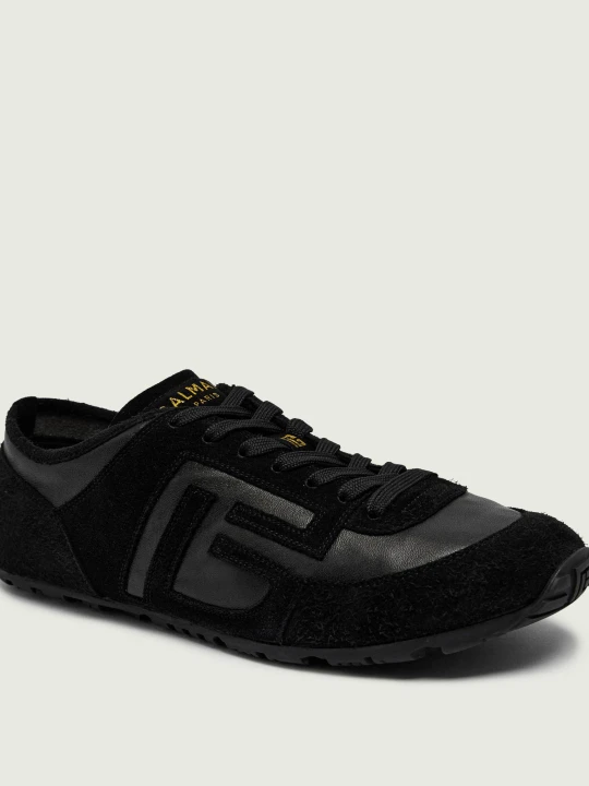 Zdjęcie produktu Balmain Skórzane sneakersy Racer 45 | zamsz czarny