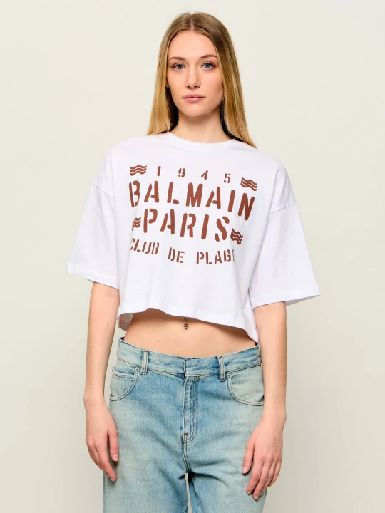 Zdjęcie produktu Balmain T-shirt | Cropped Fit beżowy