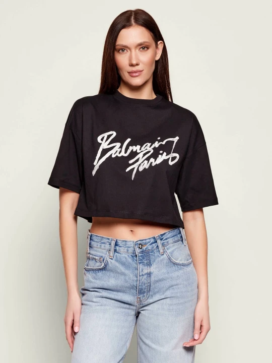 Zdjęcie produktu Balmain T-shirt | Cropped Fit czarny