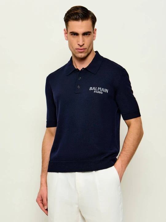 Zdjęcie produktu Balmain Wełniane polo | Regular Fit granatowy