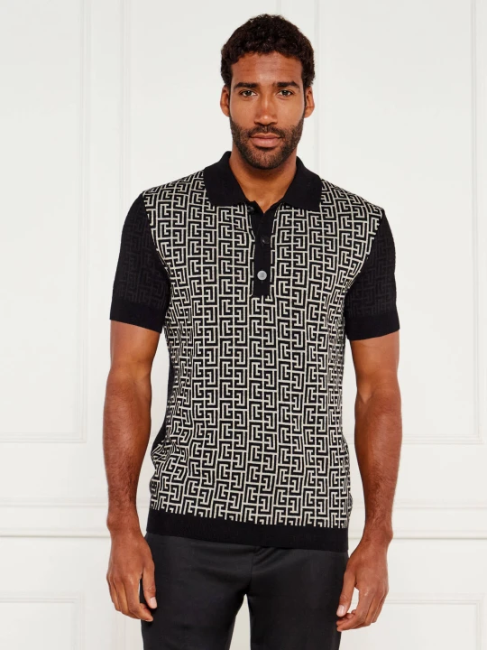 Zdjęcie produktu Balmain Wełniane polo | Slim Fit | z dodatkiem lnu czarny