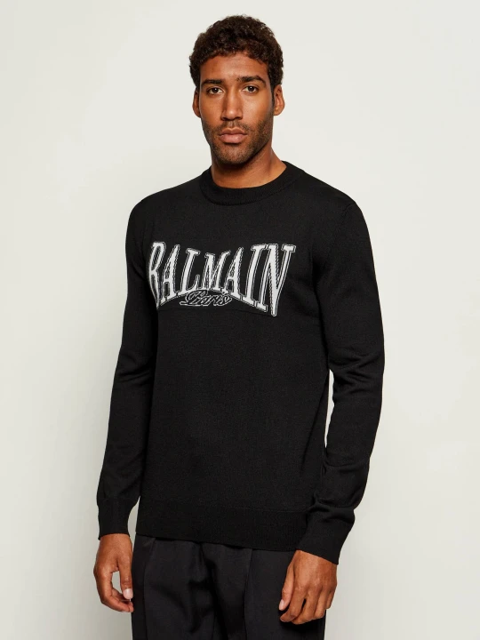 Zdjęcie produktu Balmain Wełniany sweter | Classic fit czarny