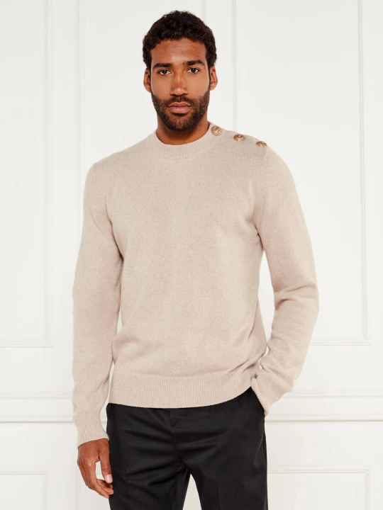Zdjęcie produktu Balmain Wełniany sweter | Regular Fit | z dodatkiem kaszmiru beżowy