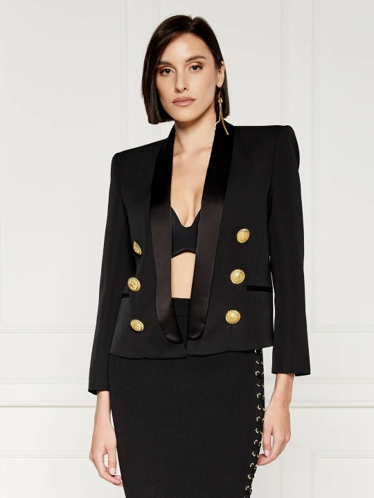 Zdjęcie produktu Balmain Wełniany żakiet | Regular Fit czarny