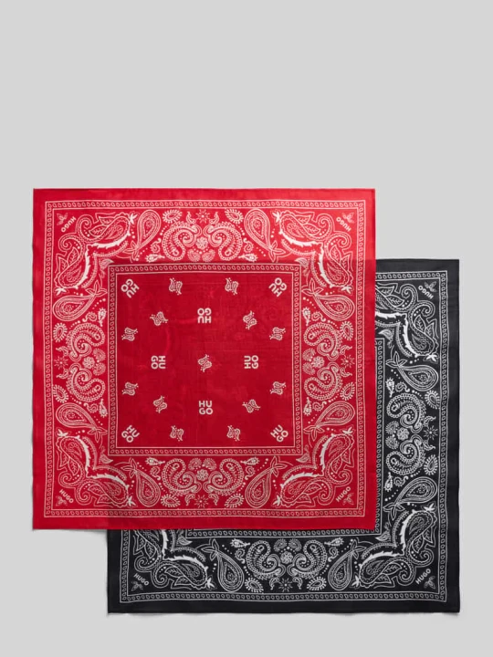 Zdjęcie produktu Bandana z czystej bawełny w zestaw 2 szt. model '2BANDANA' Hugo czarny