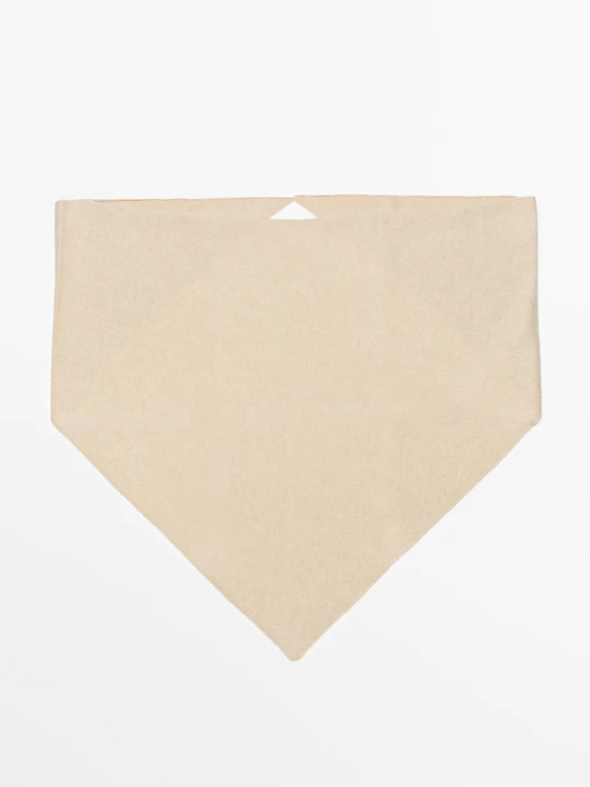 Zdjęcie produktu Bandana Z Dzianiny Z Domieszką Wełny I Kaszmiru - Norkowy - Massimo Dutti - Female