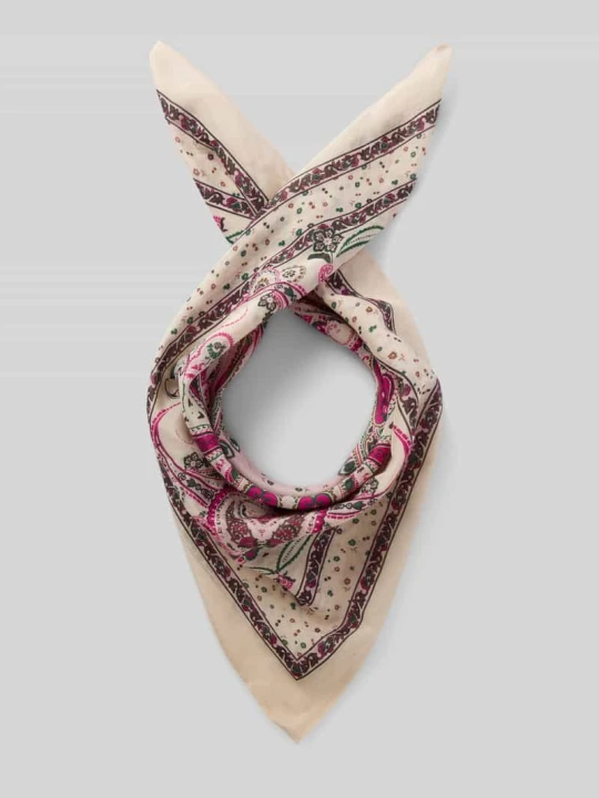 Zdjęcie produktu Bandana z mieszanki bawełny i jedwabiu we wzorze na całej powierzchni Jake*s Écru