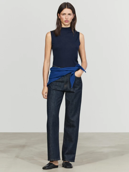 Zdjęcie produktu Bandana Z Mieszanki Wełny I Kaszmiru - Niebieski Atramentowy - Massimo Dutti - Female