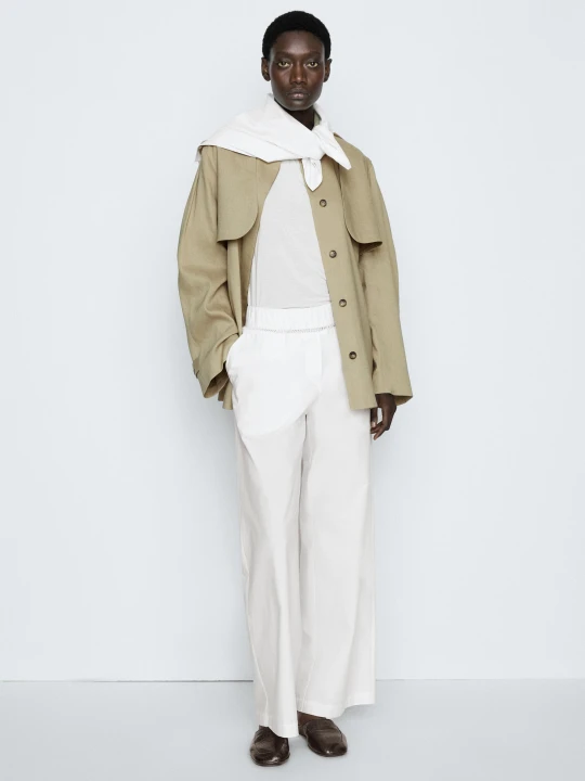 Zdjęcie produktu Bandana Ze 100% Bawełny - Studio - Biały Złamany - Massimo Dutti - Female