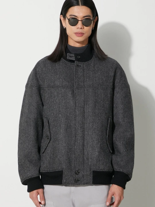 Zdjęcie produktu Baracuta kurtka bomber wełniana Herringbone Derby Jacket szary
