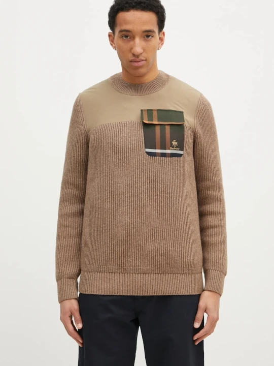 Zdjęcie produktu Baracuta sweter wełniany Barbour x Baracut Miller Knit beżowy