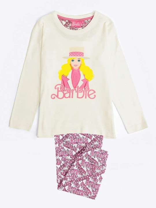 Zdjęcie produktu Barbie Piżama "Barbie" w kolorze kremowo-różowym rozmiar: 176