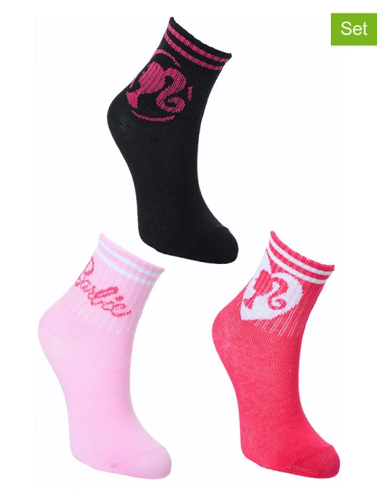 Zdjęcie produktu Barbie Skarpety (3 pary) "Barbie" ze wzorem rozmiar: 27-30