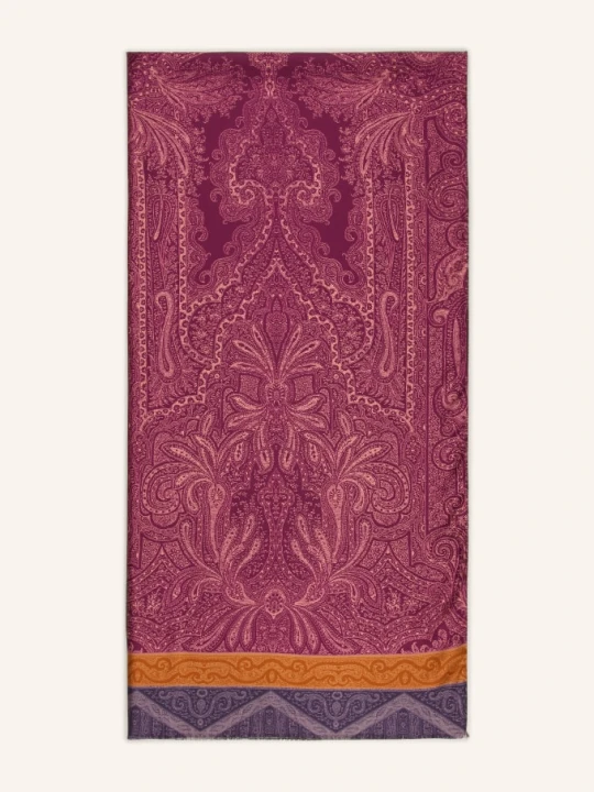 Zdjęcie produktu Barbieri Jedwabny Szal lila purpurowy