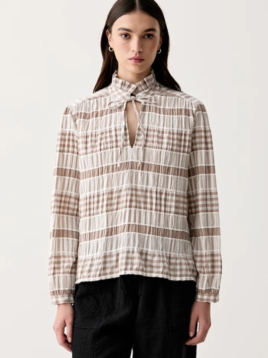 Zdjęcie produktu Barbour body damskie bawełniane z elastanem Hinton beżowy