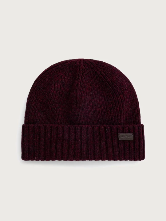 Zdjęcie produktu Barbour czapka beanie męska z wełną Carlton Beanie bordowy