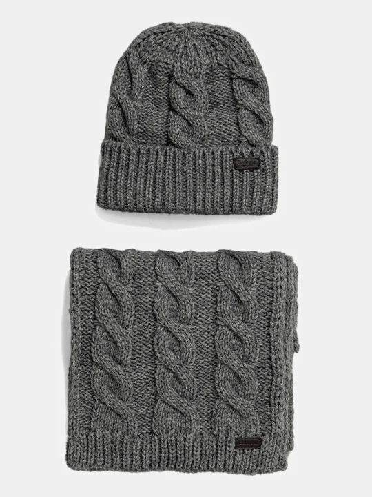 Zdjęcie produktu Barbour czapka i szalik szary