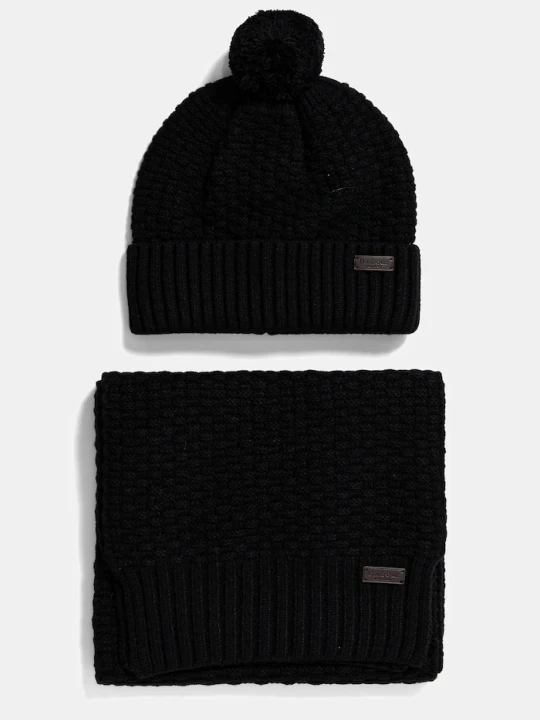Zdjęcie produktu Barbour czapka i szalik czarny