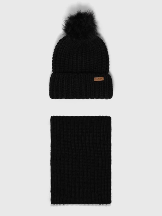 Zdjęcie produktu Barbour czapka i szalik czarny